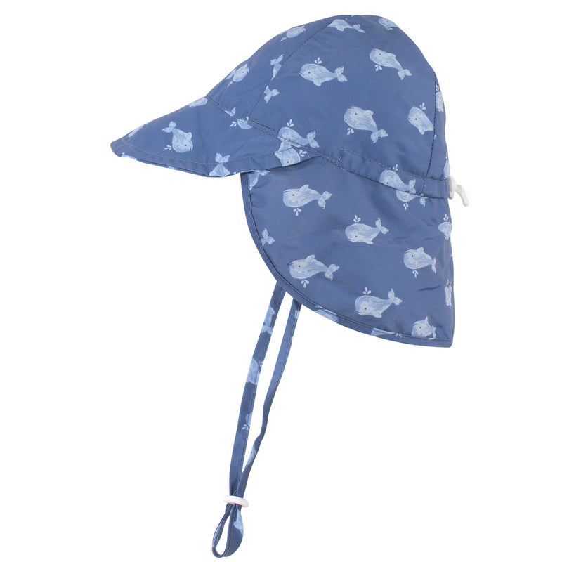 Hudson Baby Sun Protection Hat, Blue Whale