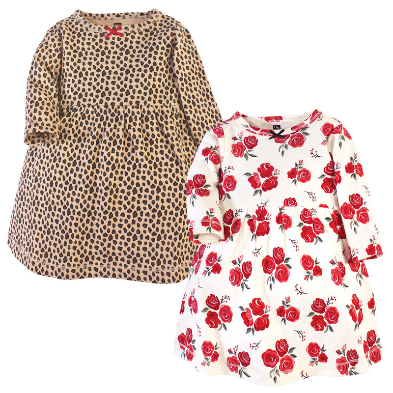 Hudson Baby Cotton Dresses, Rose Leopard