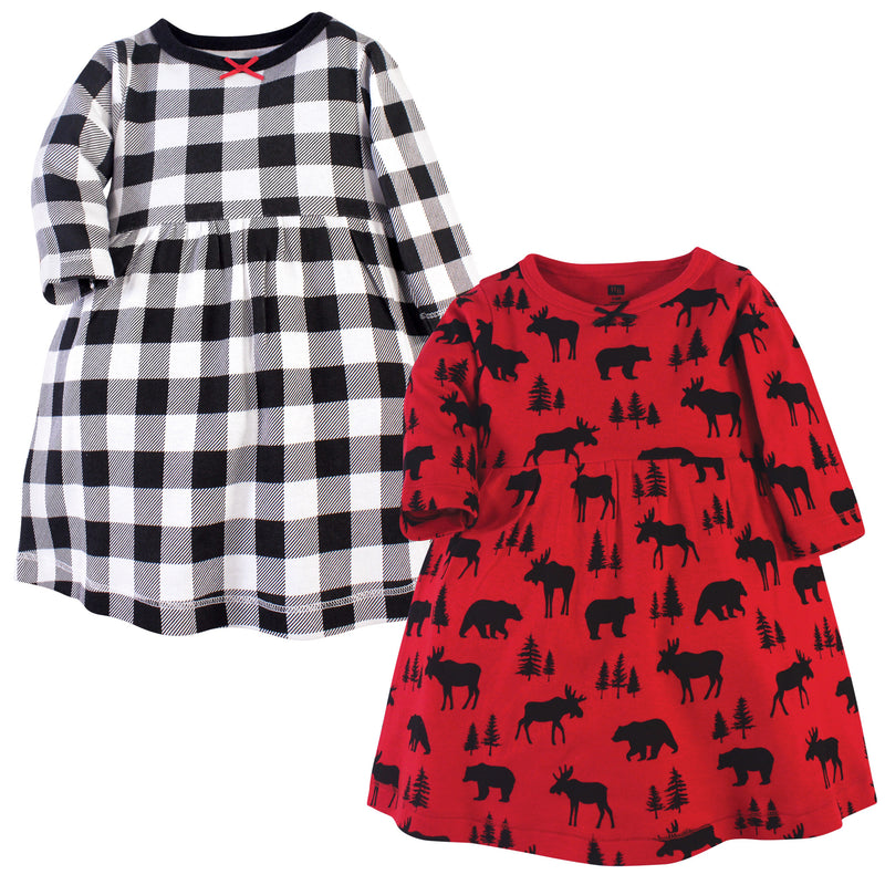 Hudson Baby Cotton Dresses, Red Moose Bear