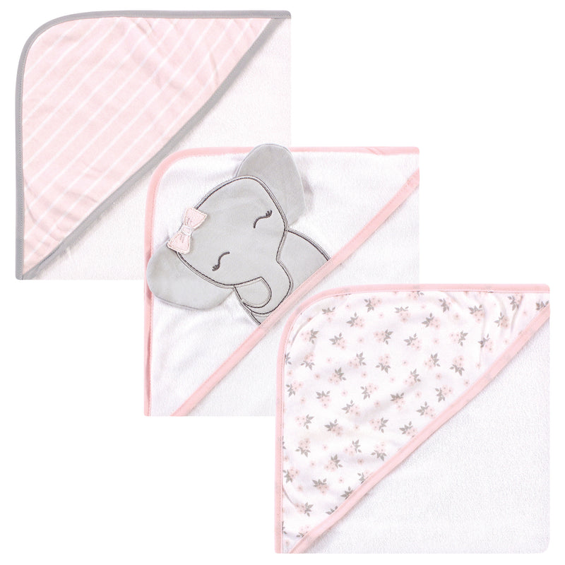 Hudson Baby Cotton Rich Hooded Towels, Cute Elephant