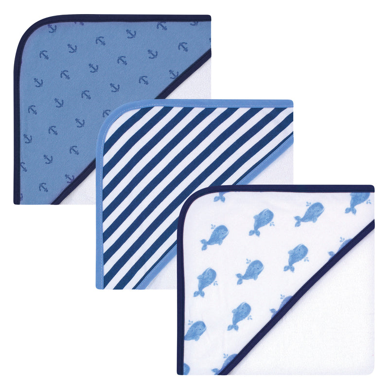 Hudson Baby Rayon from Bamboo Rich Hooded Towels, Blue Whale