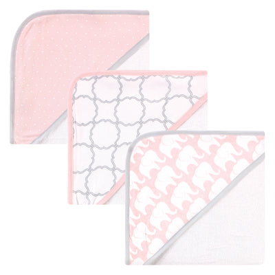 Hudson Baby Rayon from Bamboo Rich Hooded Towels, Pink Elephant