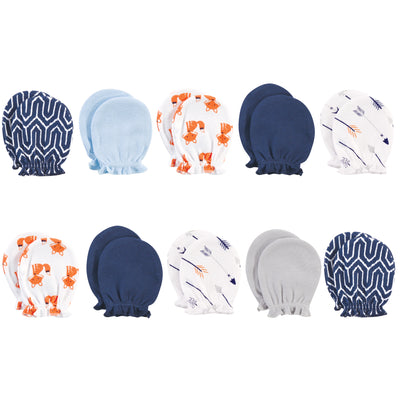 Hudson Baby Cotton Scratch Mittens, Foxes, 0-6 Months