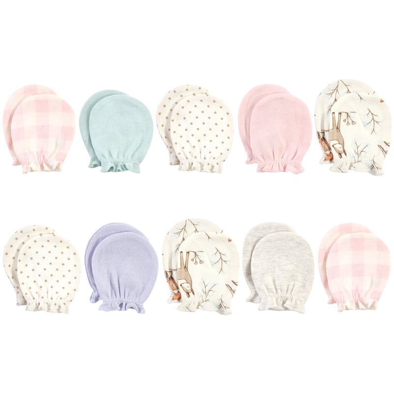 Hudson Baby Cotton Scratch Mittens, Enchanted Forest, 0-6 Months