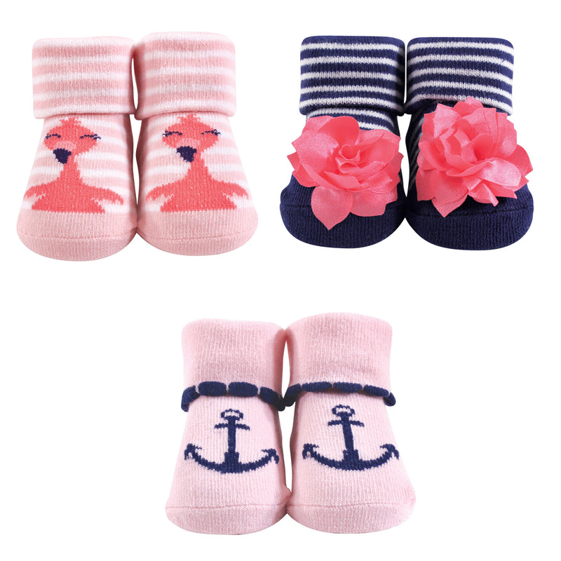 Hudson Baby Socks Boxed Giftset, Flamingo