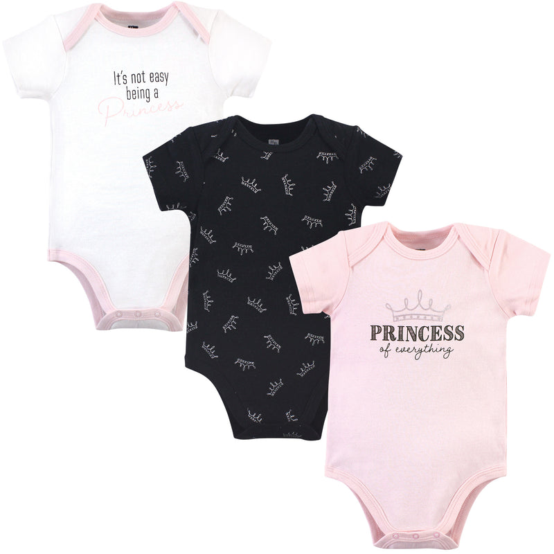 Hudson Baby Cotton Bodysuits, Pink Princess