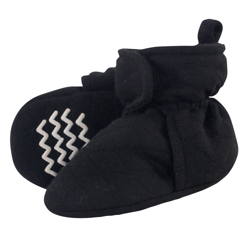 Hudson Baby Quilted Booties, Black