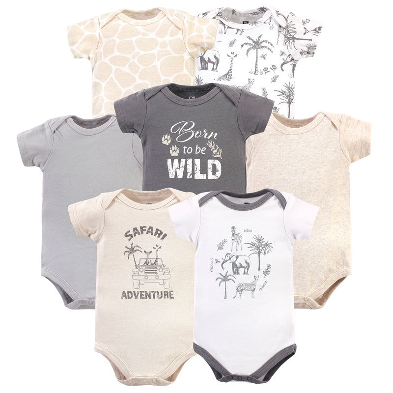 Hudson Baby Cotton Bodysuits, Vintage Safari