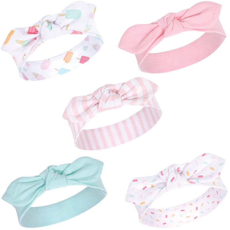 Hudson Baby Cotton and Synthetic Headbands, Ice Cream