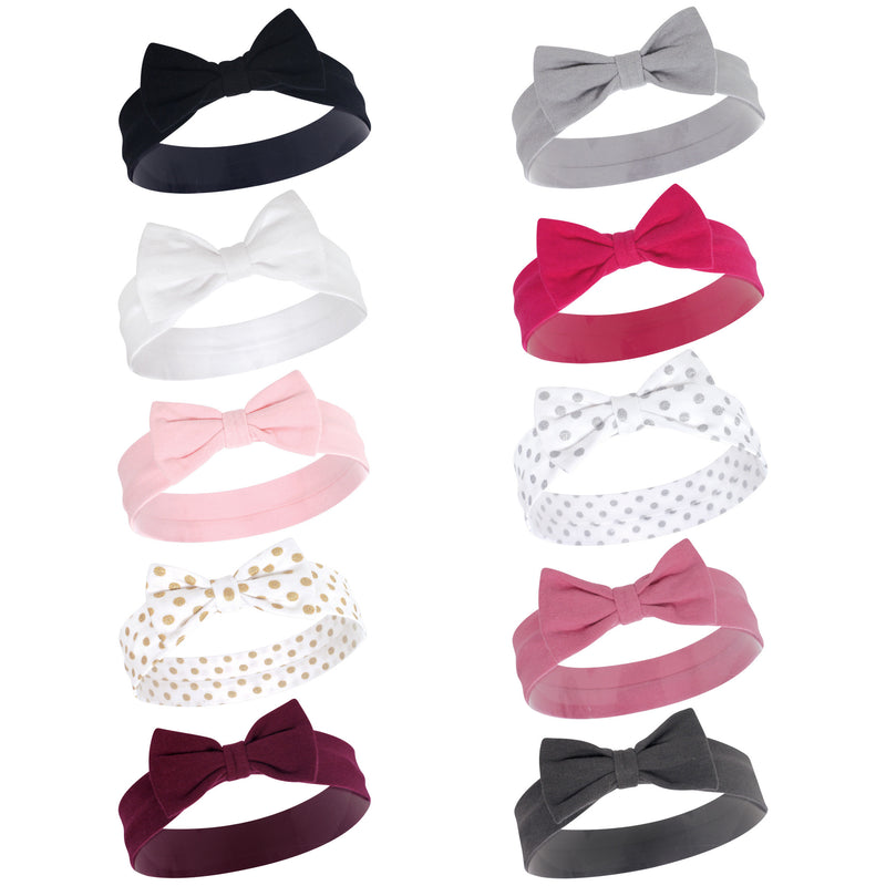 Hudson Baby Cotton and Synthetic Headbands, Classic Bow
