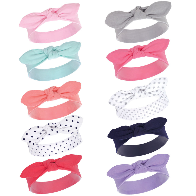 Hudson Baby Cotton and Synthetic Headbands, Bright Colors