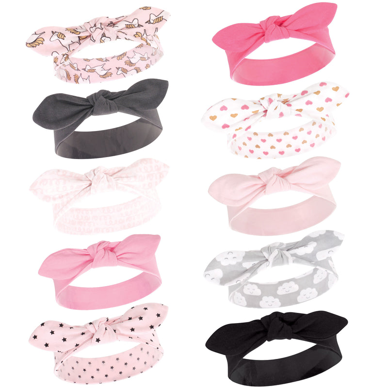 Hudson Baby Cotton and Synthetic Headbands, Pink Unicorn