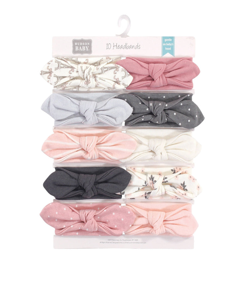 Hudson Baby Cotton and Synthetic Headbands, Paris