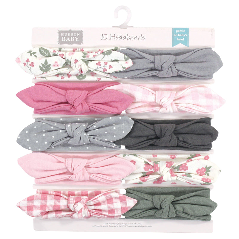 Hudson Baby Cotton and Synthetic Headbands, Gingham