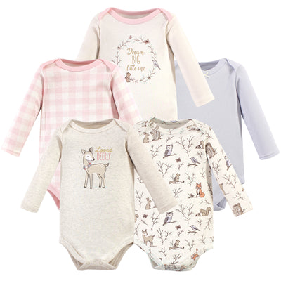 Hudson Baby Cotton Long-Sleeve Bodysuits, Enchanted Forest