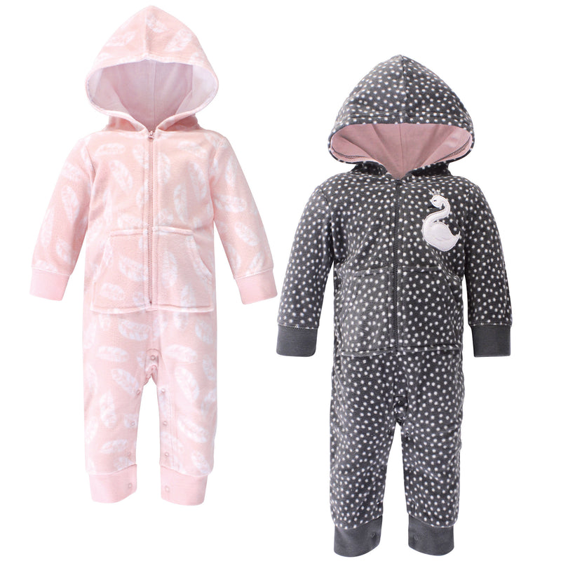 Hudson Baby Fleece Jumpsuits, Coveralls, and Playsuits, Swan Baby