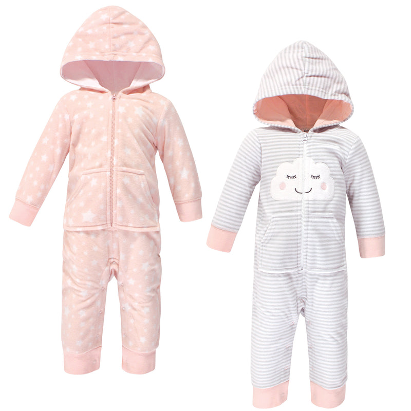 Hudson Baby Fleece Jumpsuits, Coveralls, and Playsuits, Pink Cloud Baby