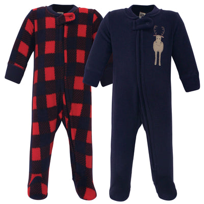 Hudson Baby Fleece Sleep and Play, Forest Moose