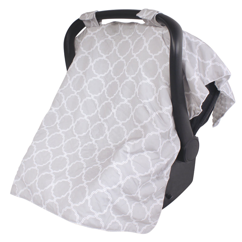 Hudson Baby Reversible Car Seat and Stroller Canopy, Gray Trellis