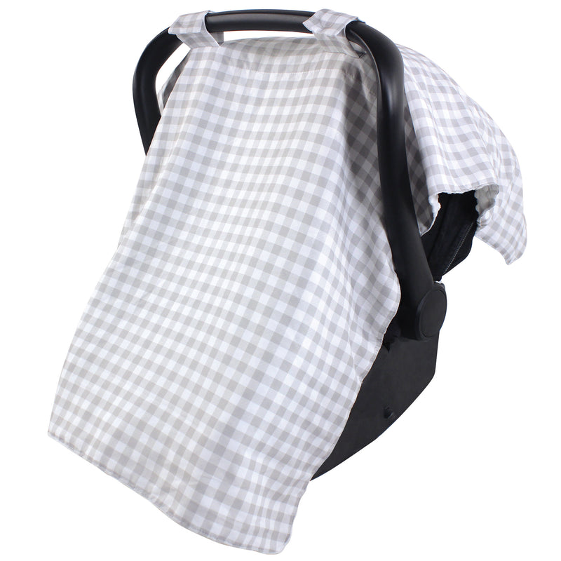 Hudson Baby Reversible Car Seat and Stroller Canopy, Gray Gingham