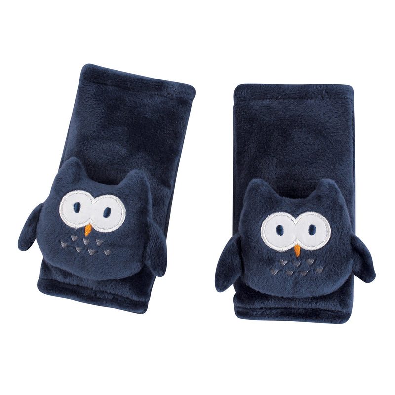 Hudson Baby Cushioned Strap Covers, Navy Owl