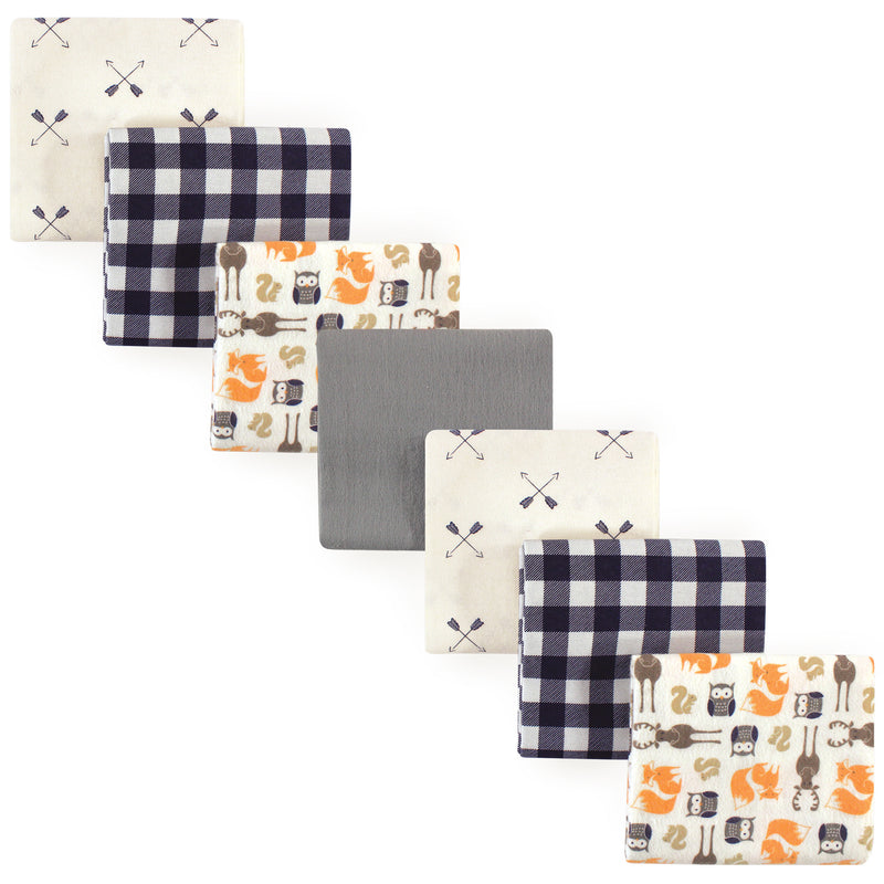 Hudson Baby Cotton Flannel Receiving Blankets Bundle, Forest