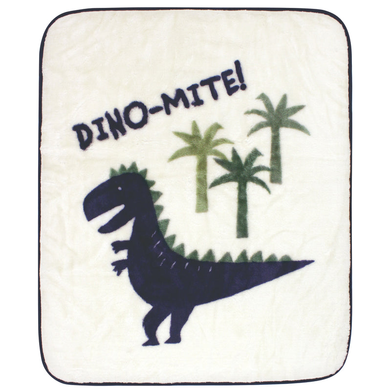 Hudson Baby High Pile Plush Blanket, Dinomite Dinosaur, One Size