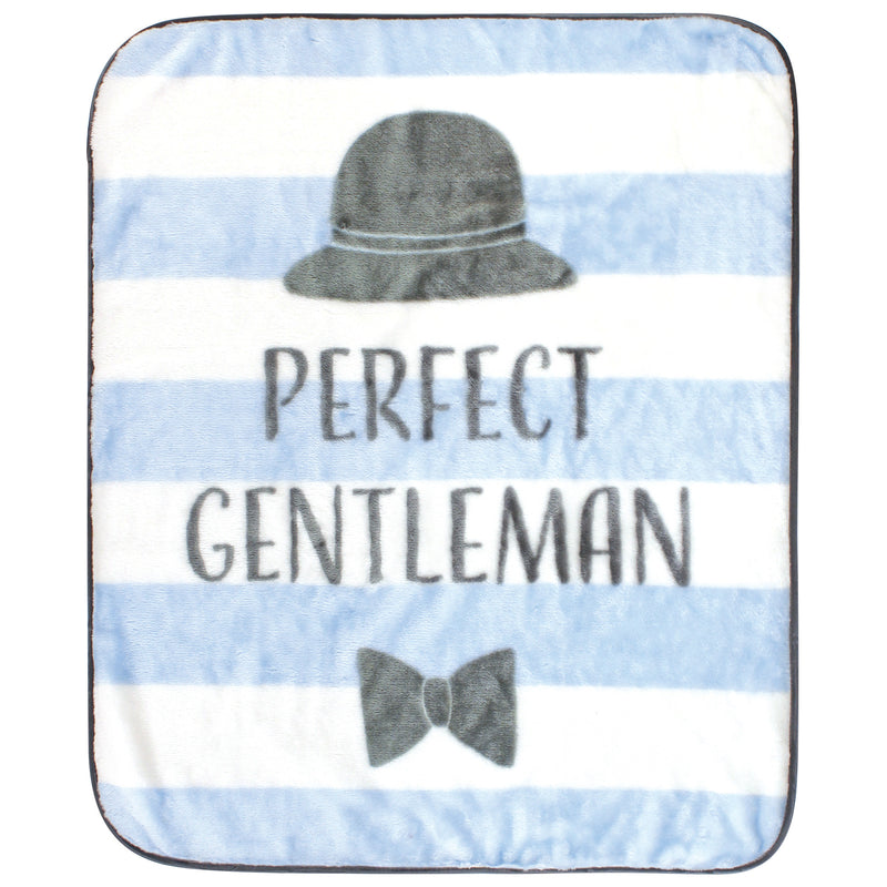 Hudson Baby High Pile Plush Blanket, Perfect Gentleman