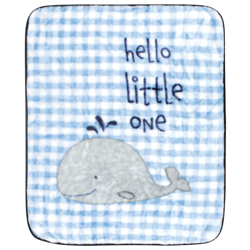 Hudson Baby High Pile Plush Blanket, Hello Little One