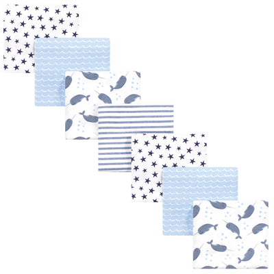 Hudson Baby Cotton Flannel Receiving Blankets Bundle, Narwhal