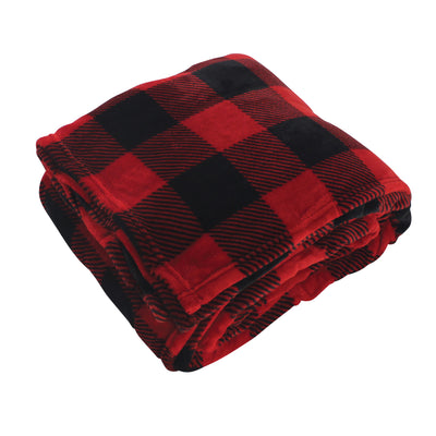 Hudson Home Collection Silky Plush Blanket, Buffalo Plaid Fleece