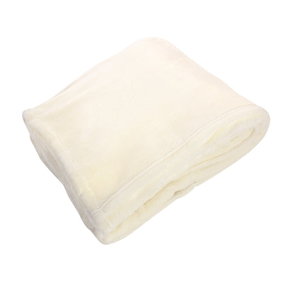 Hudson Home Collection Silky Plush Blanket, Cream Fleece