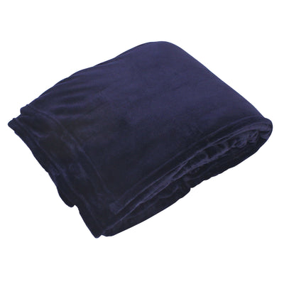 Hudson Home Collection Silky Plush Blanket, Navy Fleece