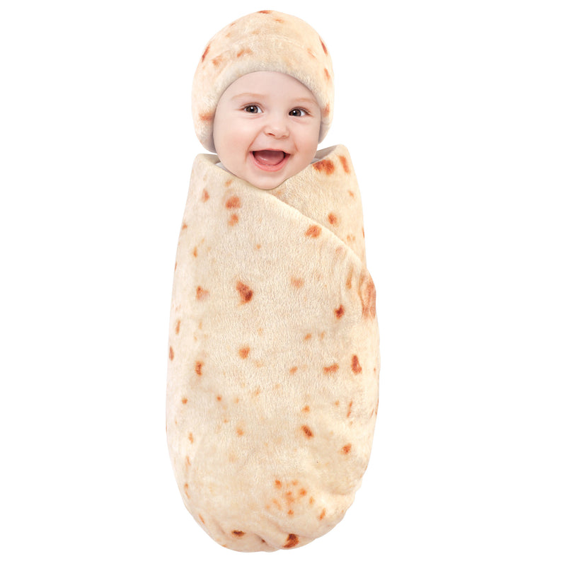 Hudson Baby Plush Food Burrito or Pizza Blanket and Cap, Burrito