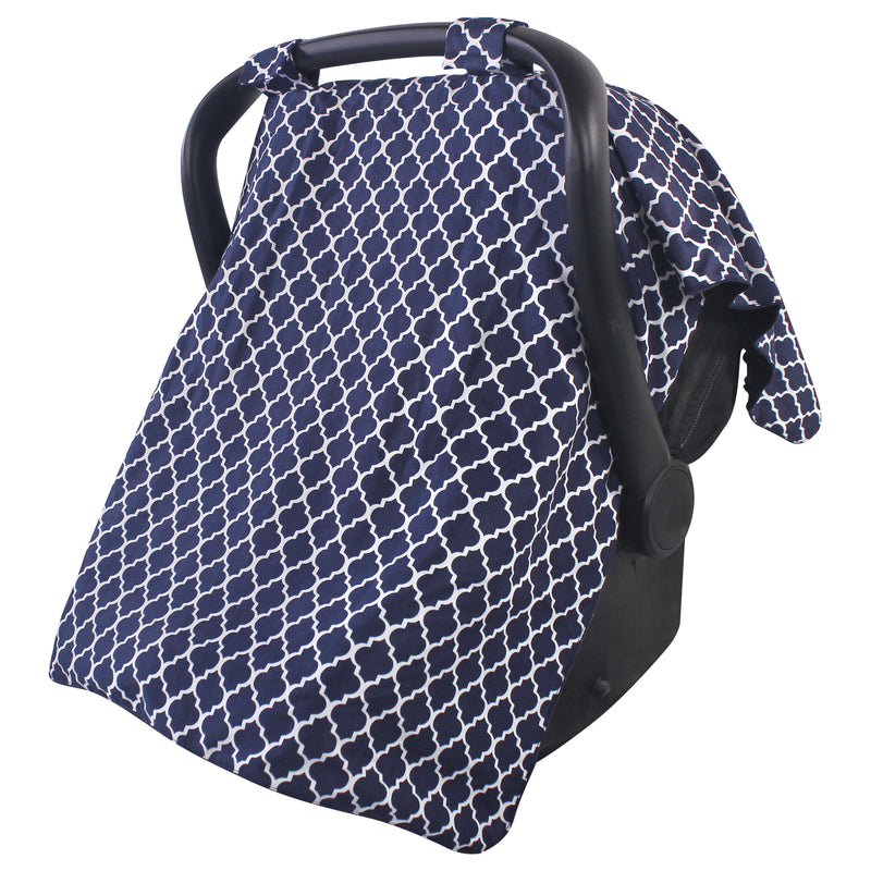 Hudson Baby Reversible Car Seat and Stroller Canopy, Navy Trellis