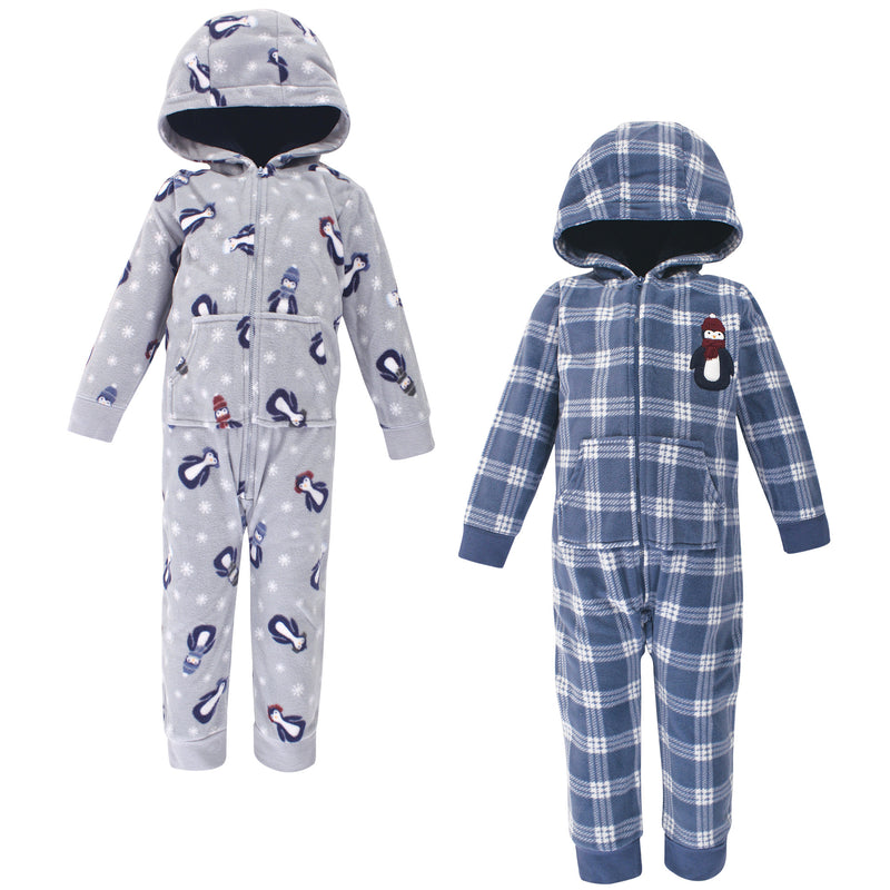 Hudson Baby Fleece Jumpsuits, Coveralls, and Playsuits, Blue Penguin Toddler