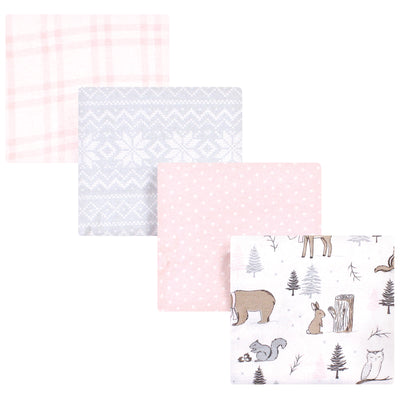 Hudson Baby Cotton Flannel Receiving Blankets, Winter Forest