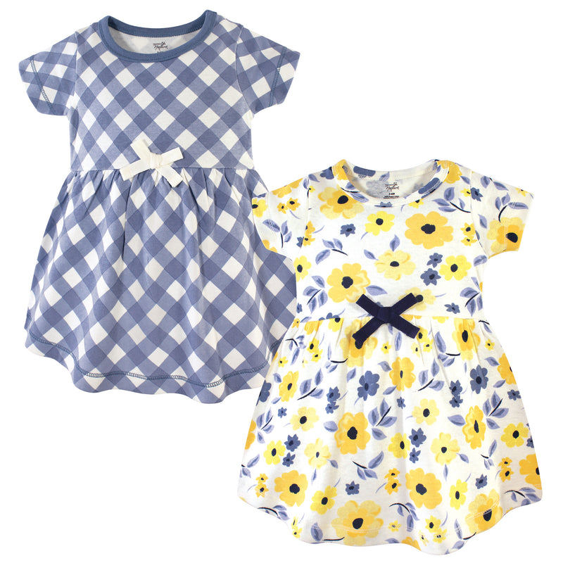 Touched by Nature Organic Cotton Short-Sleeve Dresses, Yellow Garden