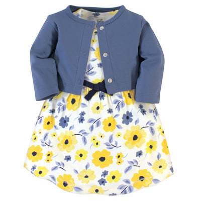 Touched by Nature Organic Cotton Dress and Cardigan, Yellow Garden