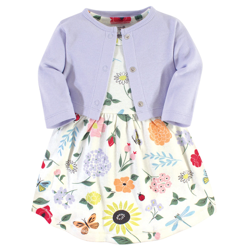Touched by Nature Organic Cotton Dress and Cardigan, Flutter Garden