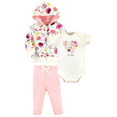 Touched by Nature Organic Cotton Hoodie, Bodysuit or Tee Top, and Pant, Botanical