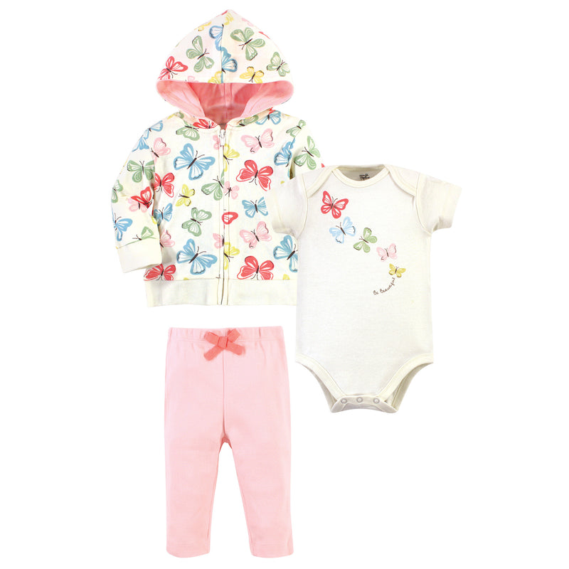 Touched by Nature Organic Cotton Hoodie, Bodysuit or Tee Top, and Pant, Butterflies
