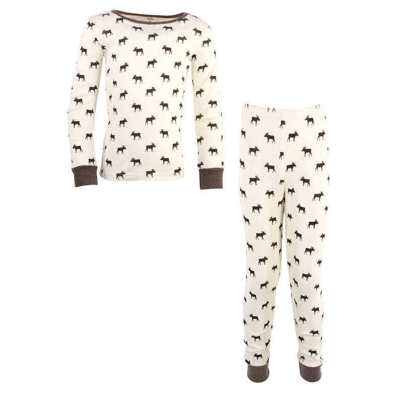 Touched by Nature Organic Cotton Tight-Fit Pajama Set, Moose