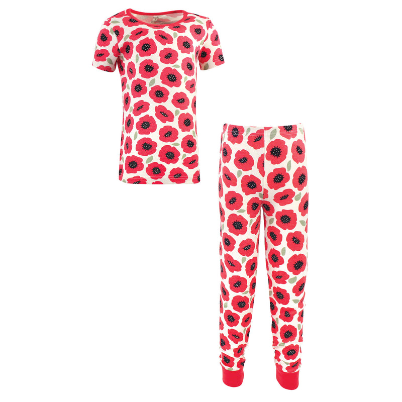 Touched by Nature Organic Cotton Tight-Fit Pajama Set, Poppy