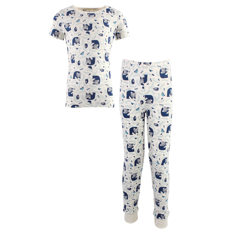 Touched by Nature Organic Cotton Tight-Fit Pajama Set, Woodland