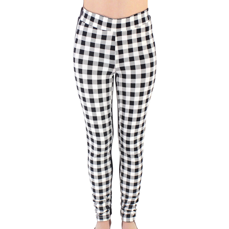 Touched by Nature Organic Cotton Leggings, Black Plaid