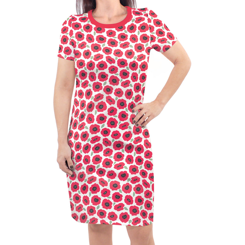 Touched by Nature Organic Cotton Short-Sleeve Womens Dresses, Poppy