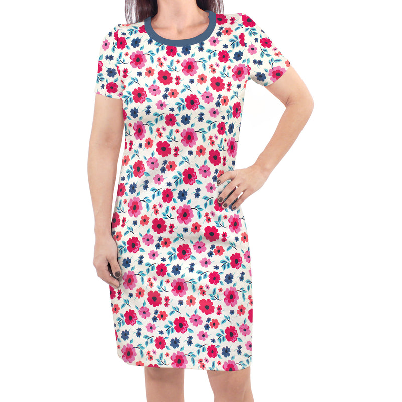 Touched by Nature Organic Cotton Short-Sleeve Womens Dresses, Garden Floral