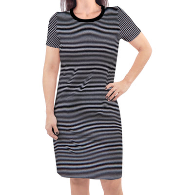 Touched by Nature Organic Cotton Short-Sleeve Dresses, Black Heather Gray