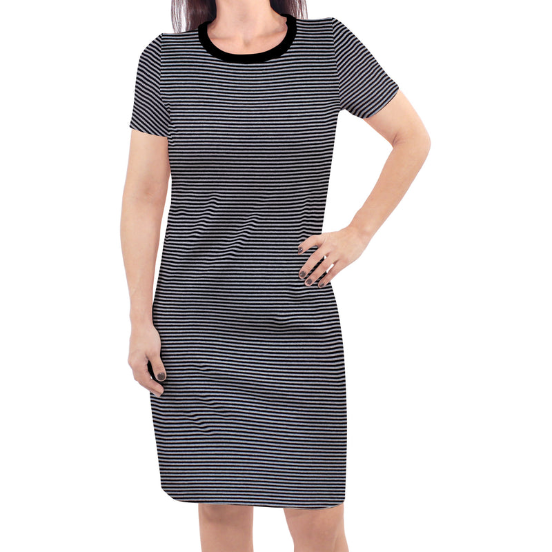 Touched by Nature Organic Cotton Short-Sleeve Dresses, Black Heather Gray